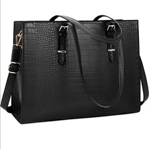 Black PU Leather Computer Bag
